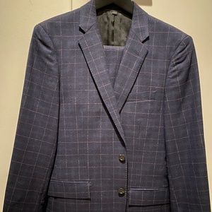 J Crew 40R Navy Check Suit